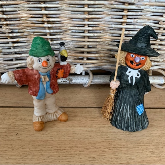 Vintage Flambr witch & scarecrow figurine by joan victor - Picture 1 of 4